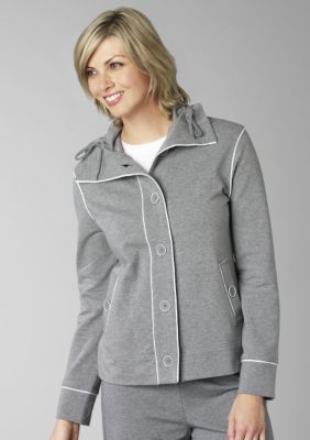 Jones New York Signature French Terry Mock Neck Jacket