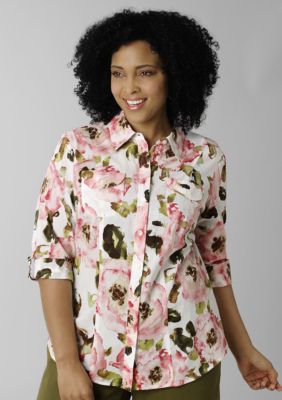 Jones New York Signature Plus Size Floral Blouse