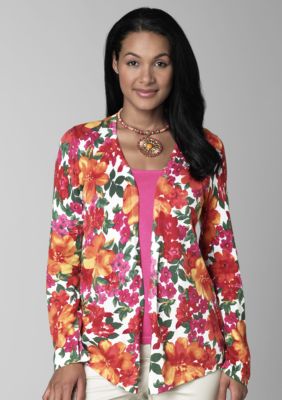 Jones New York Signature Floral Drape Front 2-Fer