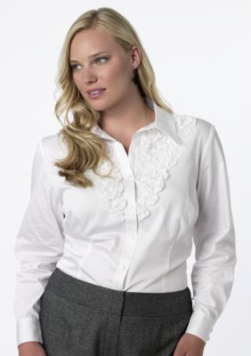 Jones New York Signature Plus Size Embroidered Shirt