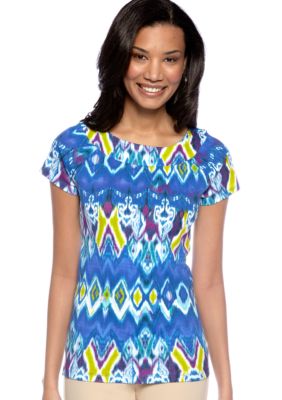 Jones New York Signature Cap Sleeve Ballet Neck Top
