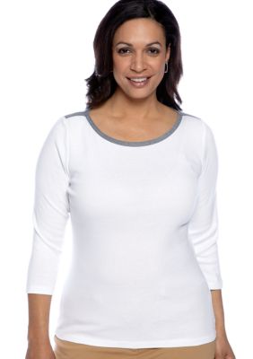 Jones New York Signature Plus Size Three Quarter Length Shirt
