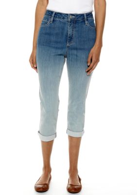 Jones New York Signature Petite Cuff Ombre Capri Pant