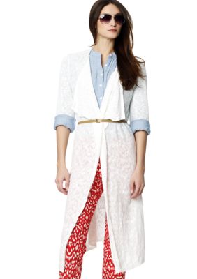 Jones New York Signature Long Sleeve Drape Cardigan