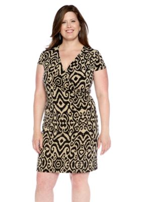 Jones New York Signature Plus Size Faux Wrap Dress