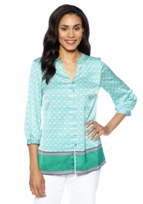 Jones New York Signature Pleated Raglan Blouse