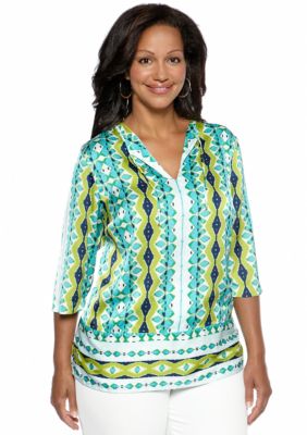 Jones New York Signature Plus Size V-Neck Tunic Top