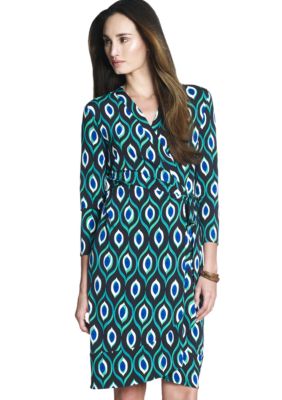 Jones New York Signature 3/4 Sleeve Wrap Dress