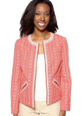 Jones New York Signature Long Sleeve Jewel Neck Jacket
