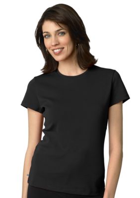 Jones New York Signature Petite Short Sleeve Tee with Contrast Trim