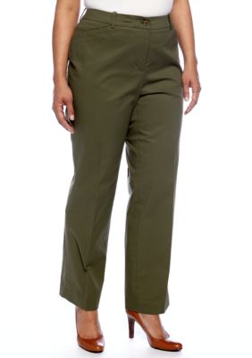 Jones New York Signature Plus Size Cotton Twill Pant