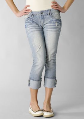 Almost Famous Heavy Stitch Destructed Cuffed Crop