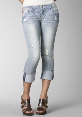 Almost Famous Heavy Stitch Destructed Crop