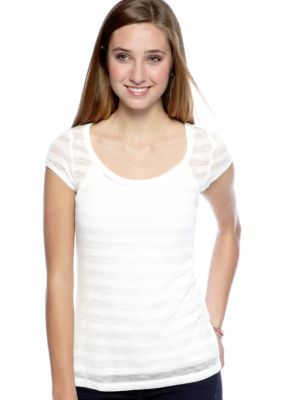 Almost Famous Stripe burnout 2Fer Cami