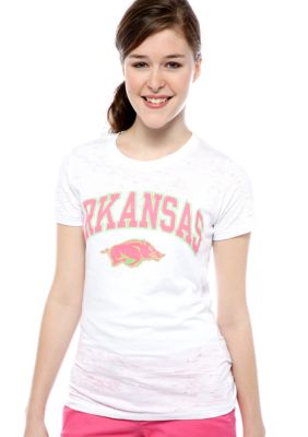Pressbox Arkansas Burn Out Crew Neck Tee
