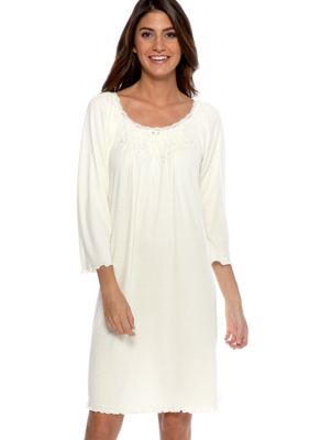 Miss Elaine Sofiknit Smocked Neck Short Gown