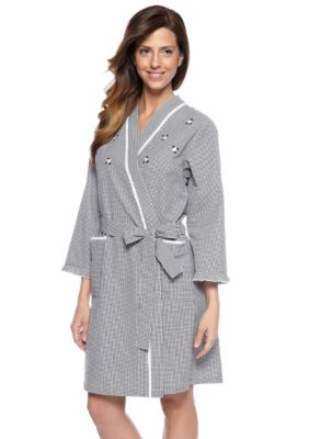 Miss Elaine Seersucker Short Wrap Robe