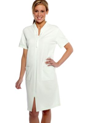 Miss Elaine Plus Size French Terry Short zipper Robe
