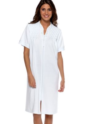 Miss Elaine Plus Size  French Terry Short Zipper Robe