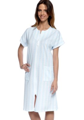 Miss Elaine French Terry Short Zip Front Robe
