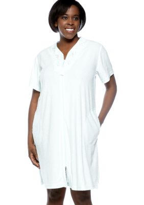 Miss Elaine Plus Size Short Zip Robe