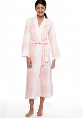 Miss Elaine Long Seersucker Wrap Robe