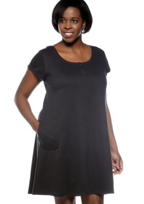 Miss Elaine Plus Size Interlock Knit Short Sleep Dress