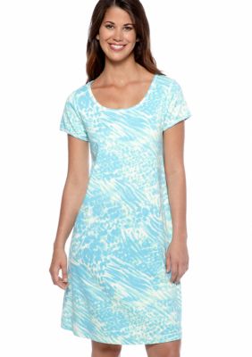 Miss Elaine Watercolor Interlock Knit Short Dress