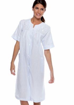 Miss Elaine Seersucker Short Gripper Robe