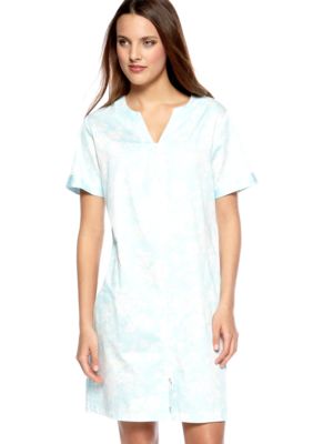 Miss Elaine Woven Sateen Short Zip Robe