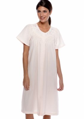 Miss Elaine Seersucker Short Gripper Robe