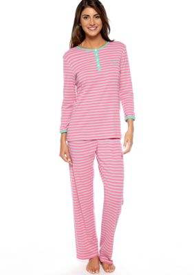 Lauren Ralph Lauren Cobblefield Knits Three-Quarter Sleeve Pajama Set