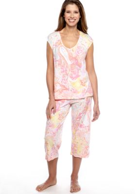 Lauren Ralph Lauren Pink Paisley Capri Pajama Set