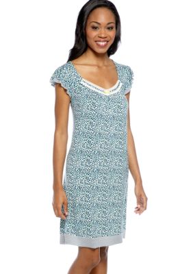 Ellen Tracy Printed Flutter Sleeve Chemise