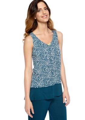 Ellen Tracy Sleeveless Printed Sleep Tank