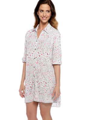 Anne Klein Crinkle Animal Print Sleep Shirt