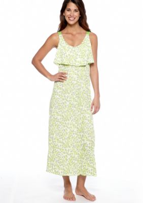 Anne Klein Crinkle Animal Print Long Gown