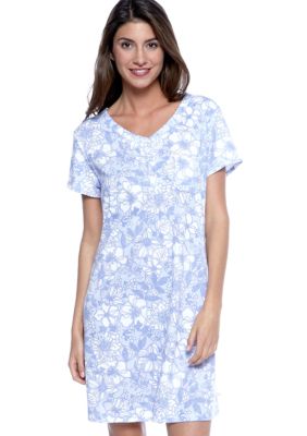 Karen Neuburger Short Sleeve Henley Nightshirt
