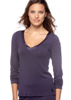 Calvin Klein Long Sleeve V-Neck Top - S2451
