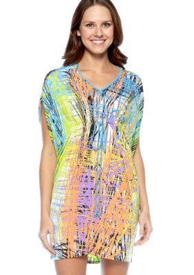 Josie by Natori Multicolor Tie Front Sleep Shirt
