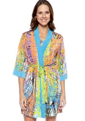 Josie by Natori Multicolor Short Wrap Robe