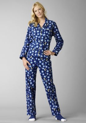 Character Celestial Print Flannel Pajama with slipper sock
