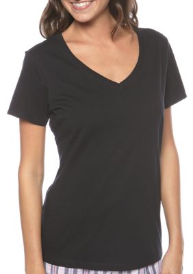 Jockey Solid Black V-Neck Short Sleeve Tee
