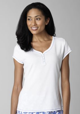 Jockey&reg; Short Sleeve Button Front Tee