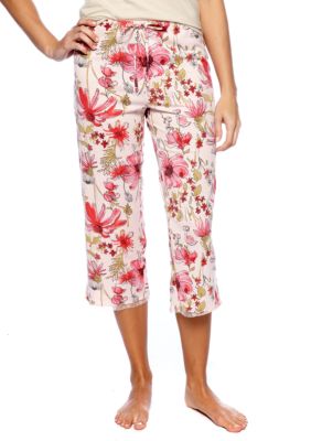 Jockey Lace Trimmed Floral Capri Pajama Pant