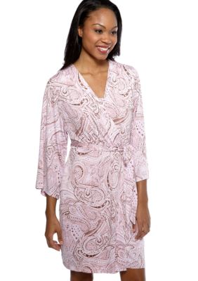 Jones New York Paisley Short Wrap Robe