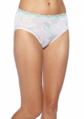 ND Intimates Microfiber Hi-Cut Panty with Stretch Lace Waist - 231203