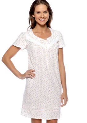 Aria Short Sleeve Floral Print Short Gown
