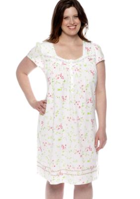 Kim Rogers Plus Size Pink Floral Flutter Gown