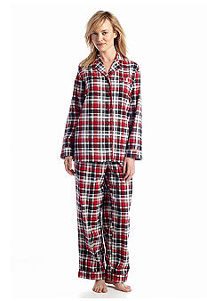 Kim Rogers® 2 Piece Flannel Festive Plaid Pajama Set